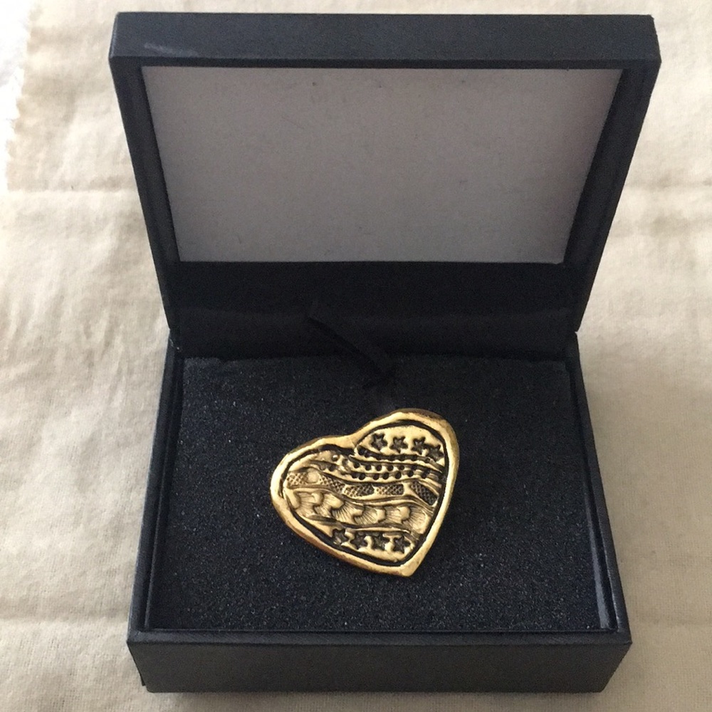 Gold plated heart pin